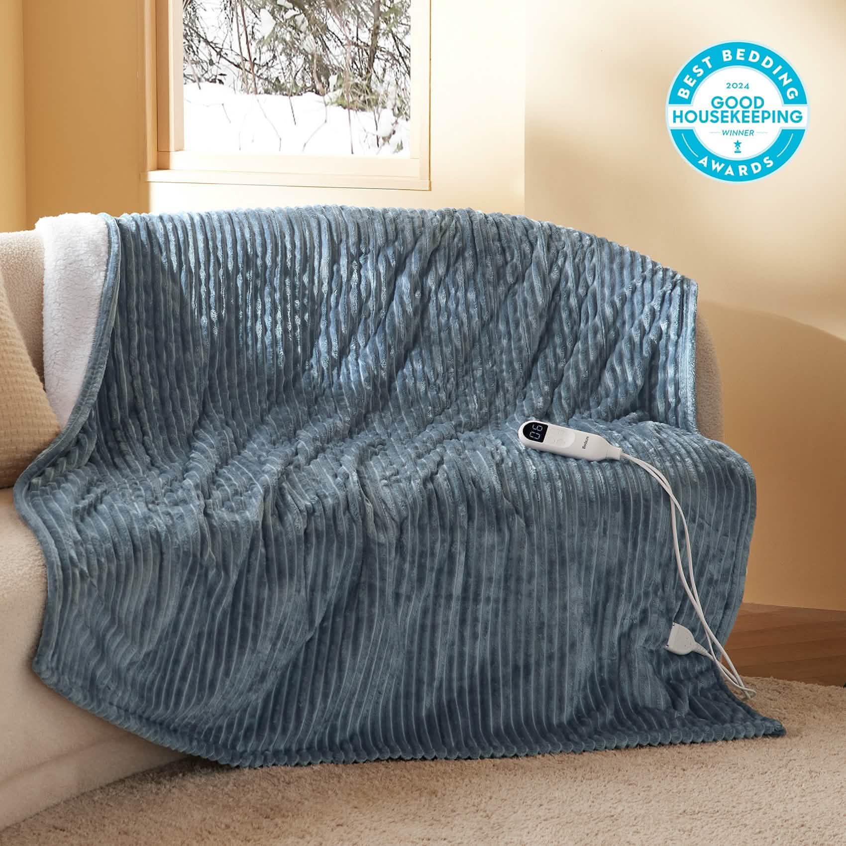 LuxuryPlush® Heated Throw Blanket - Dark Grey