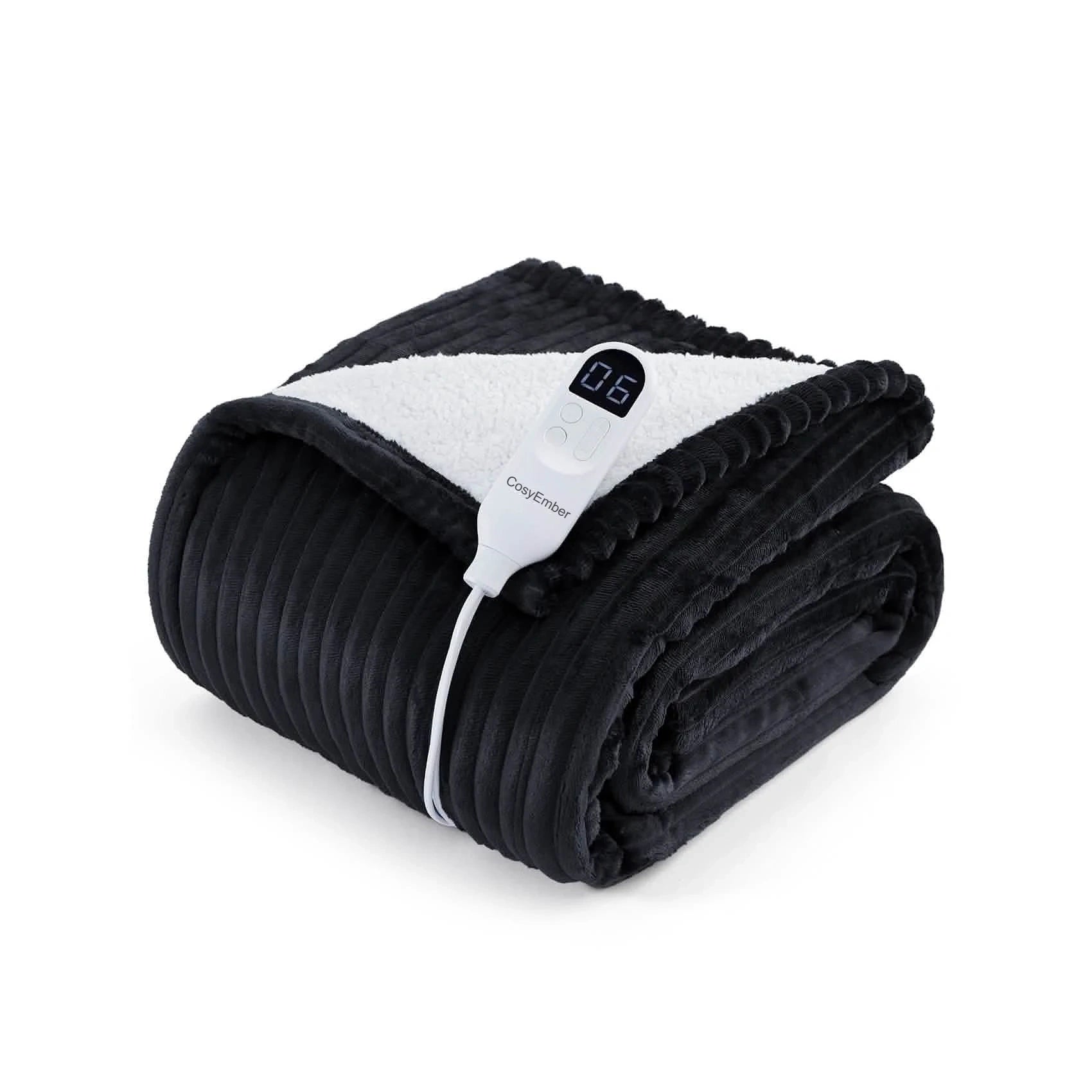 LuxuryPlush® Heated Throw Blanket - Black