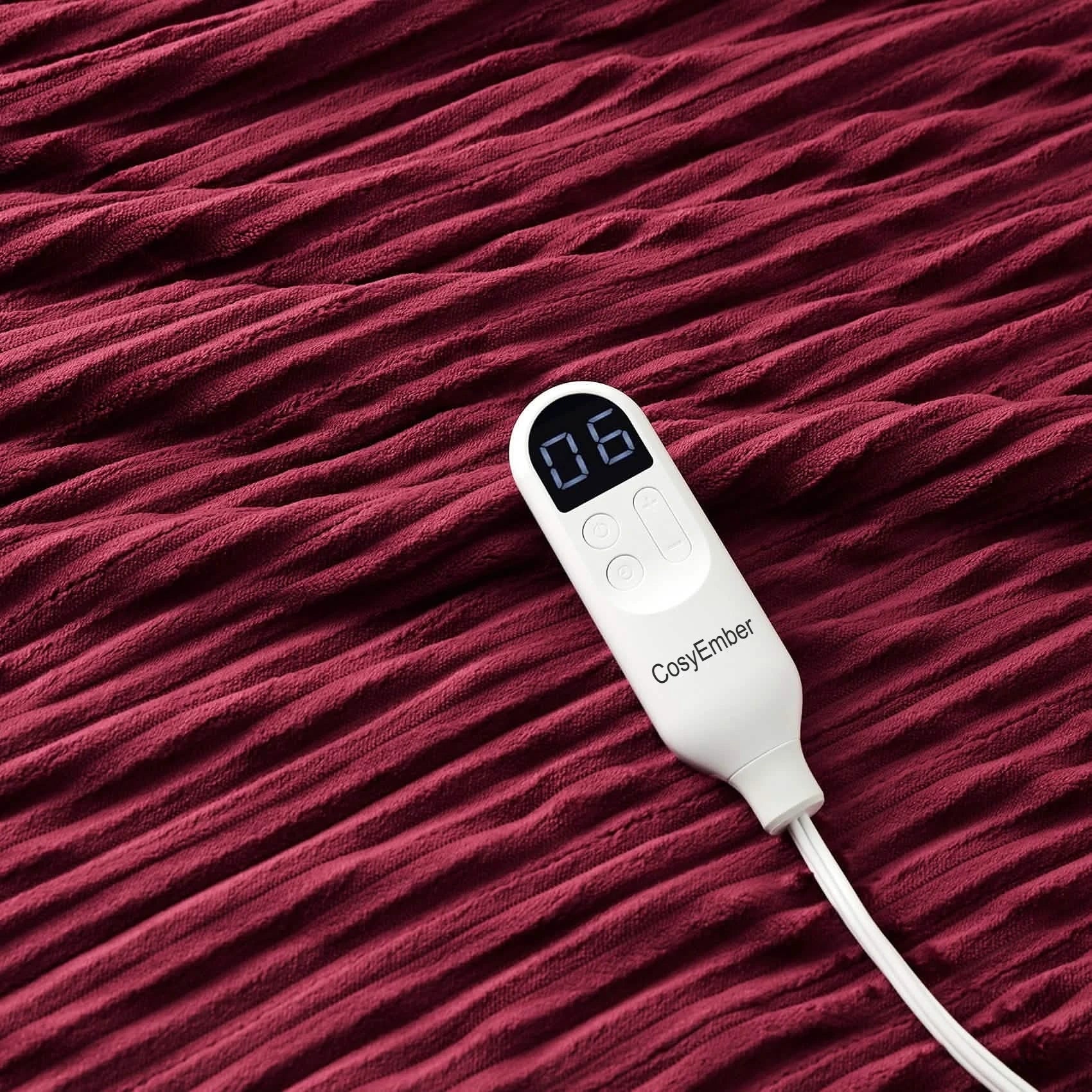 LuxuryPlush® Heated Throw Blanket - Burgundy