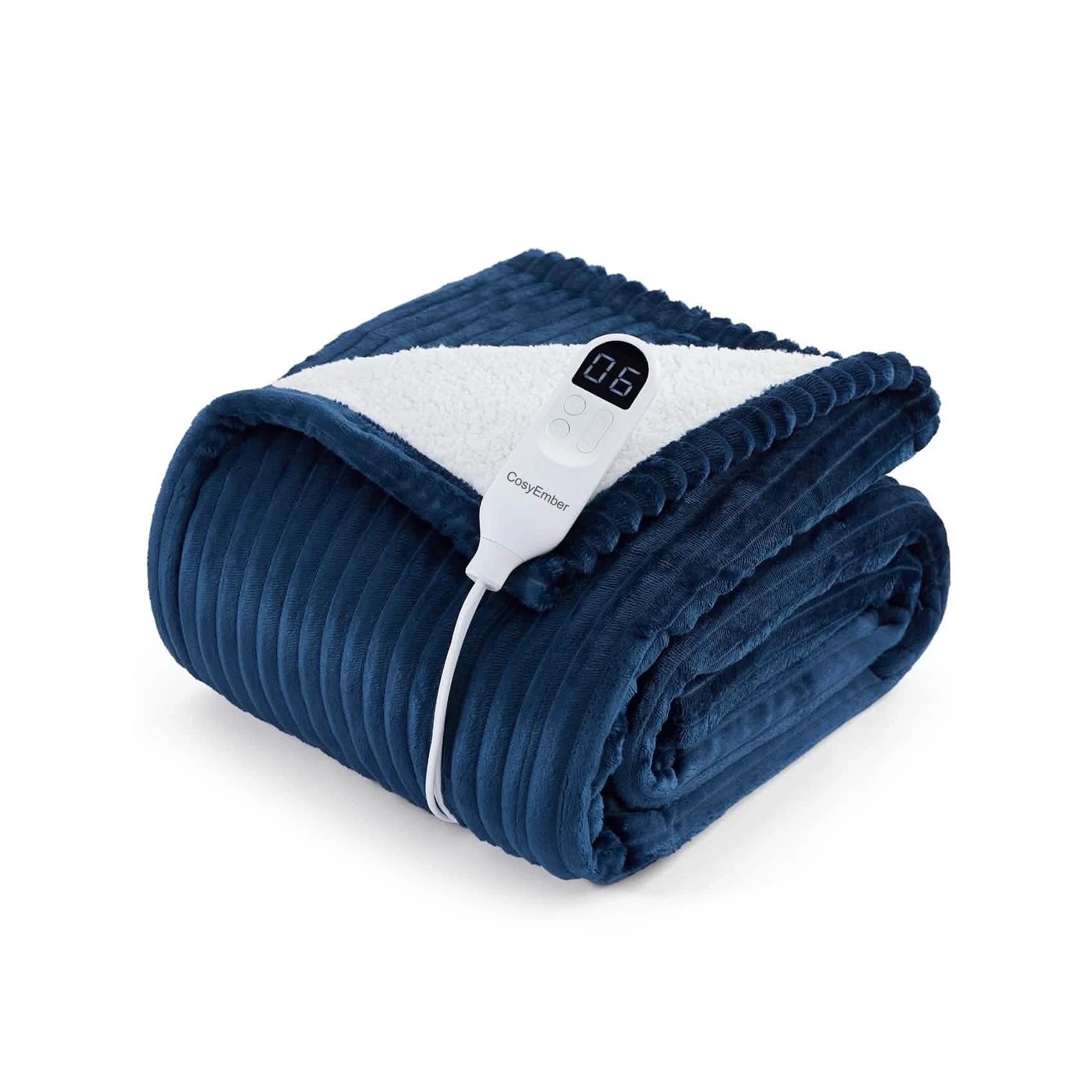 LuxuryPlush® Heated Throw Blanket - Navy