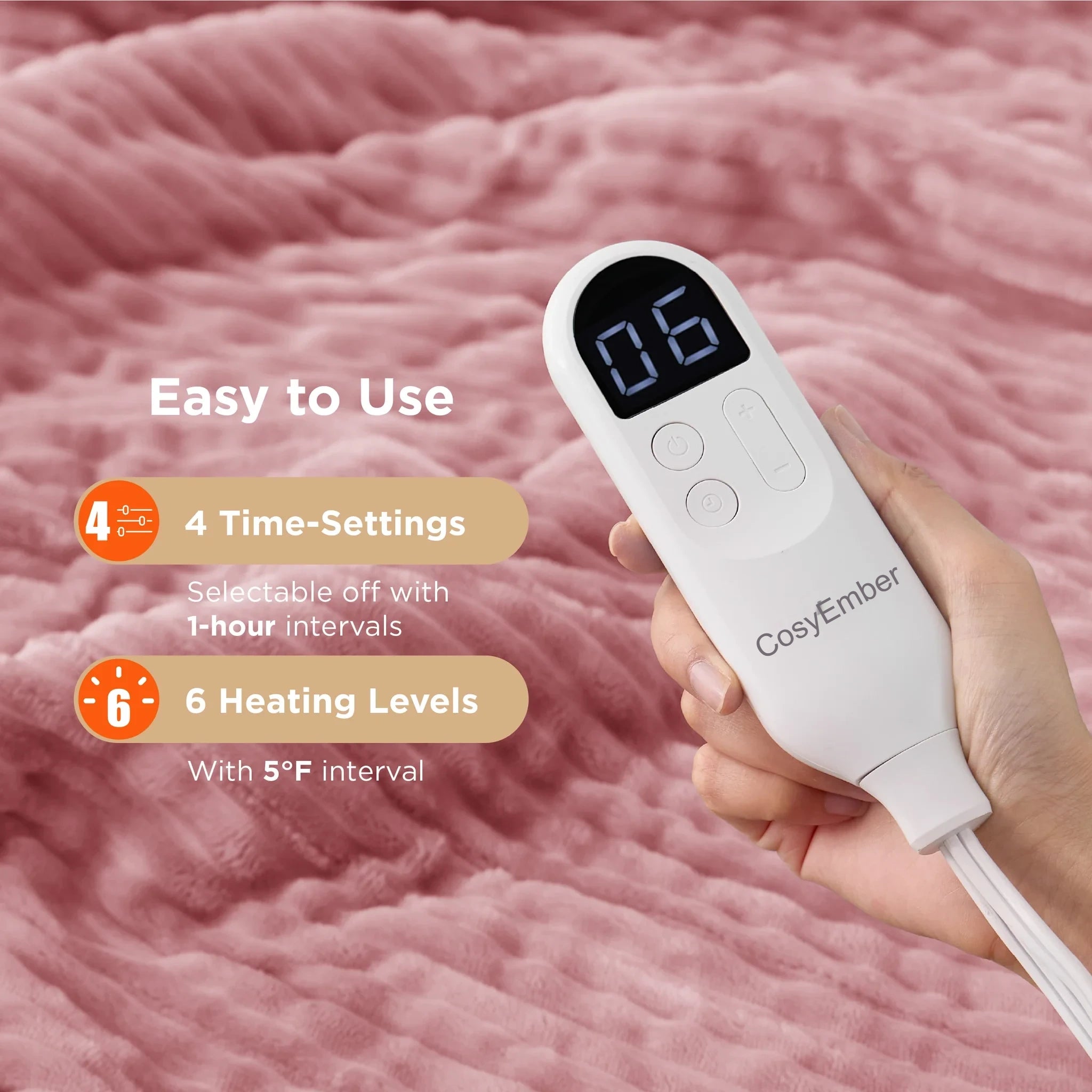 LuxuryPlush® Heated Throw Blanket - Bridal Rose