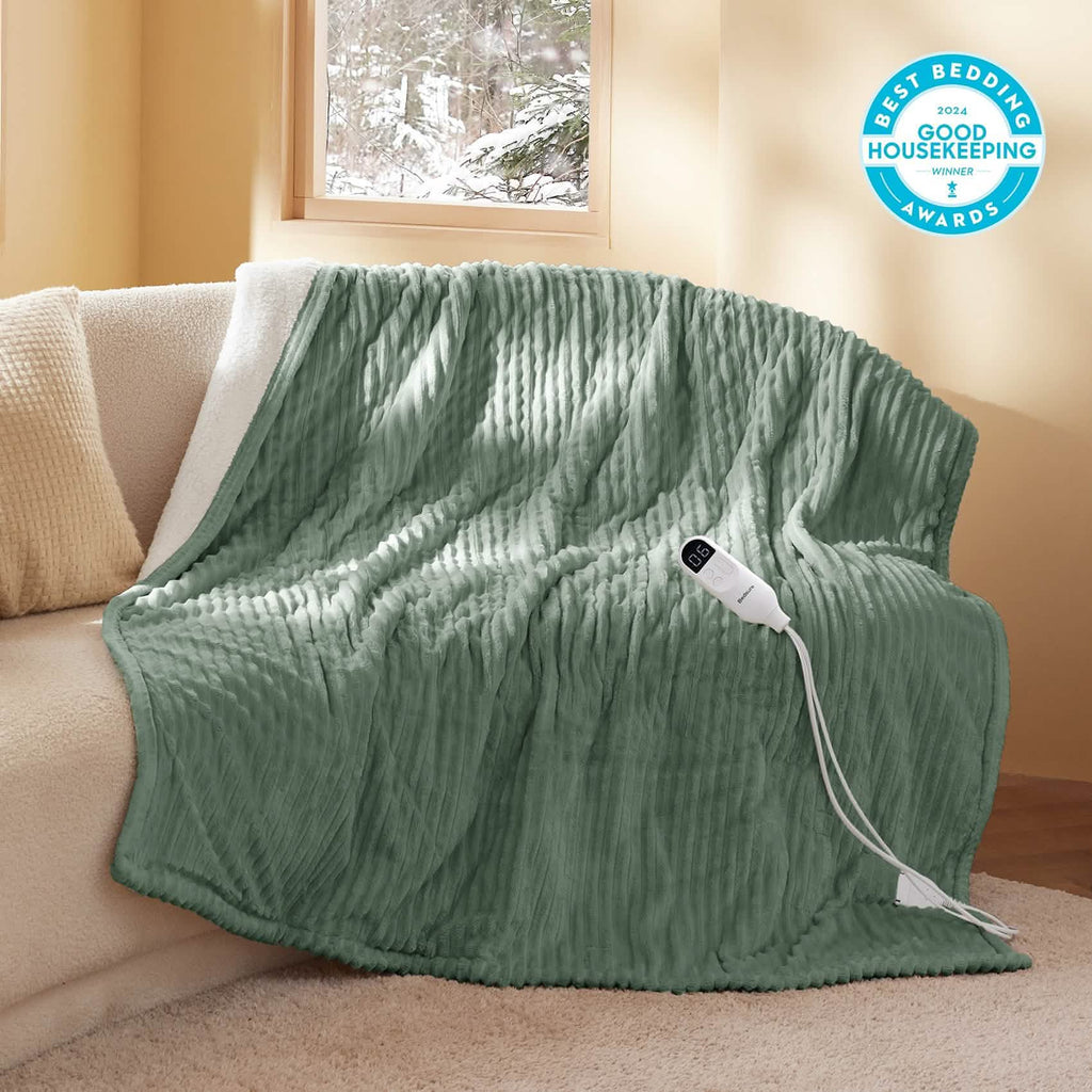 LuxuryPlush® Heated Throw Blanket - Green