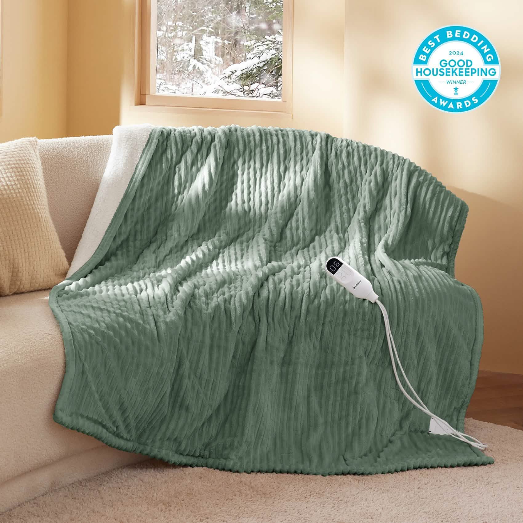 LuxuryPlush® Heated Throw Blanket - Green