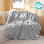 LuxuryPlush® Heated Throw Blanket - Light Grey