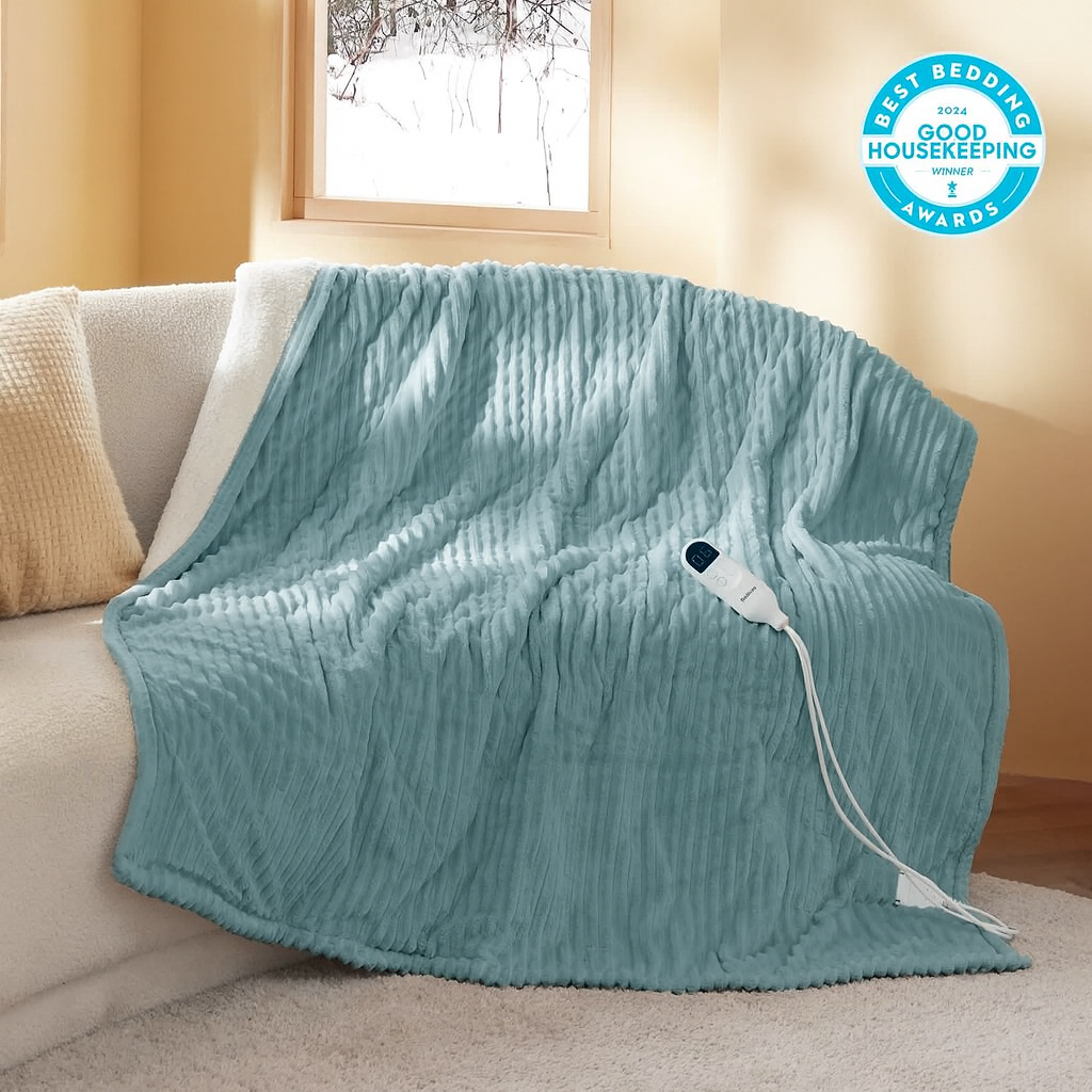 LuxuryPlush® Heated Throw Blanket - Azure
